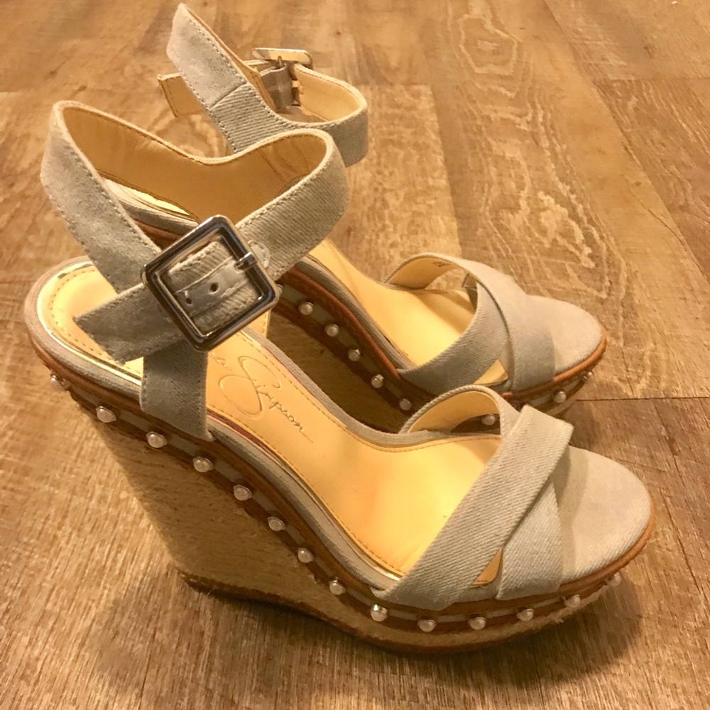 **NEW** Jessica Simpson:  Denim Wedge_Size 7M